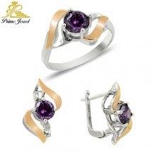 Altın +Gümüş Zirkon Taşlı Set